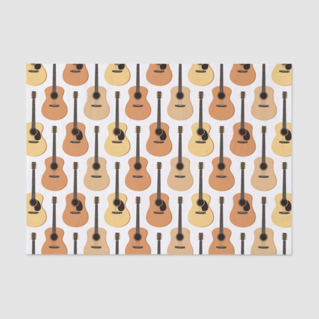 Papier Mousseline Motif de guitares acoustiques (Recto)