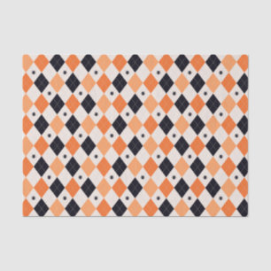 Papier Mousseline Motif de Jacquard d'Halloween Orange et Black Spid