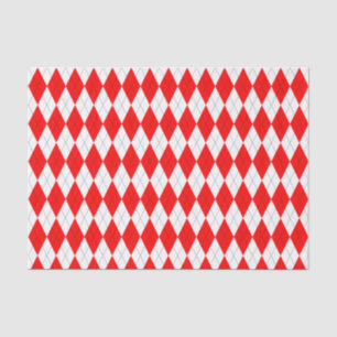 Papier Mousseline Motif de Jacquard rouge et blanc
