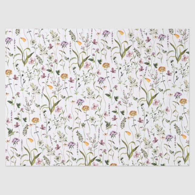 Papier Mousseline Motif de jardin fleur sauvage (Recto)