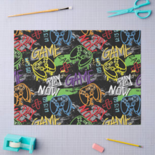 Papier Mousseline Motif de jeu graffiti néon