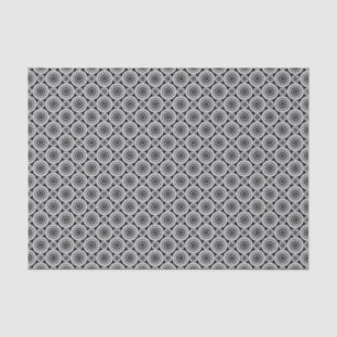 Papier Mousseline Motif de kaléidoscope noir et blanc Art moderne