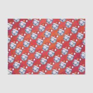 Papier Mousseline Motif de la balle de soccer en bleu et blanc sur r