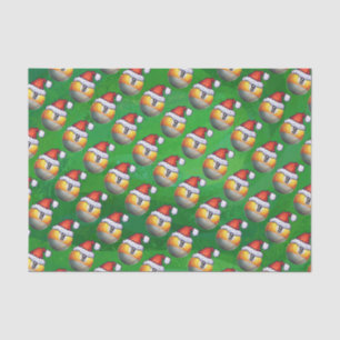 Papier Mousseline Motif de la boule Santa Hat Nine sur Vert