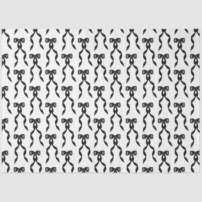 Papier Mousseline Motif de la Bow Noir (Recto)