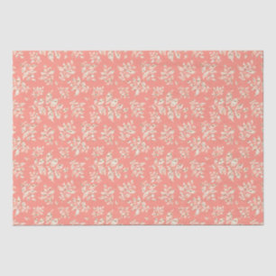 Papier Mousseline Motif de la feuille rose boho