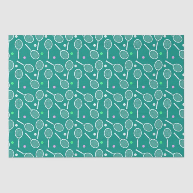 Papier Mousseline Motif de la raquette de tennis Emerald Green (Recto)