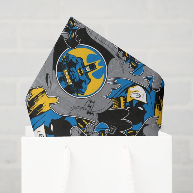 Papier Mousseline Motif de lancer à fond Batman (Sac cadeau)