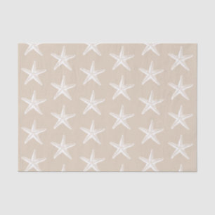 Papier Mousseline Motif de l'étoile de mer blanche