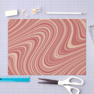 Papier Mousseline Motif de ligne courbe rose rouge Cool moderne