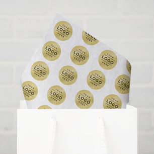 Papier Mousseline Motif de logo d'entreprise en or personnalisé
