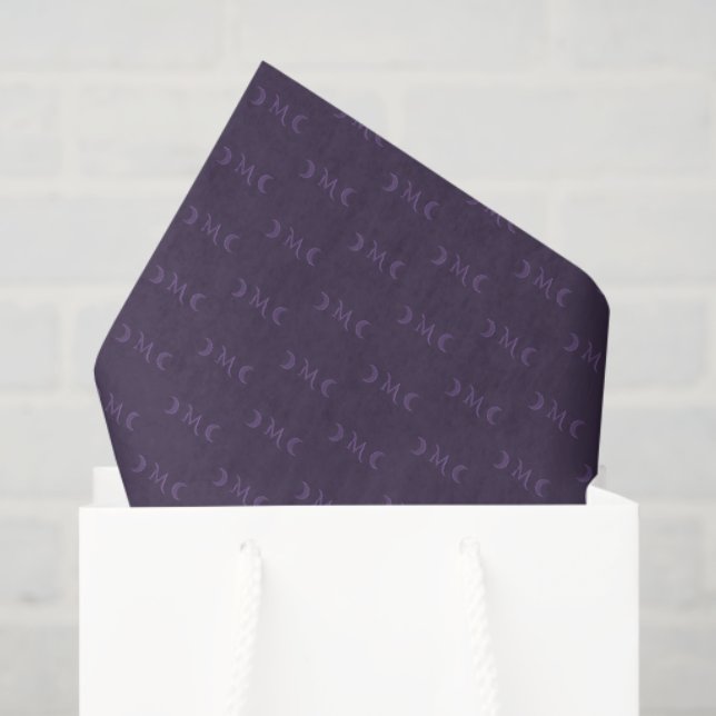 Papier Mousseline Motif de lune à croissant de violet poussiéreux (Sac cadeau)