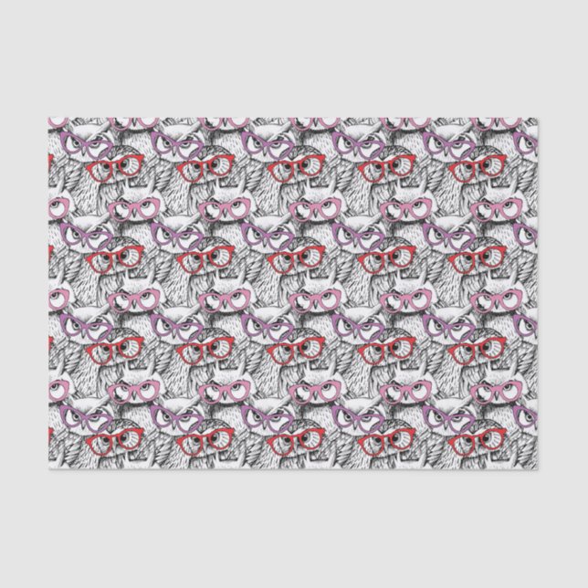 Papier Mousseline Motif de lunettes de hibou (Recto)