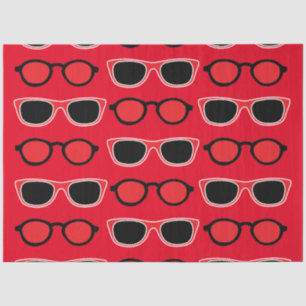 Papier Mousseline Motif de lunettes de soleil rouge noir