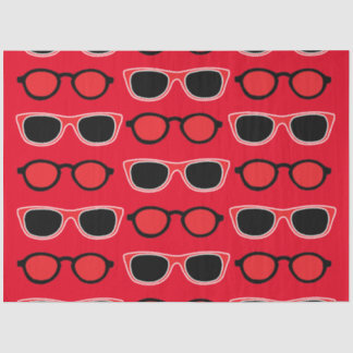 Papier Mousseline Motif de lunettes de soleil rouge noir