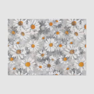 Papier Mousseline Motif de marguerites blanches