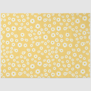 Papier Mousseline Motif de marguerites de printemps de Boho jaune