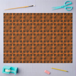 Papier Mousseline Motif de méandre grec antique en terre cuite noire