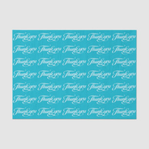 Papier Mousseline Motif De Merci Blanc Et Turquoise