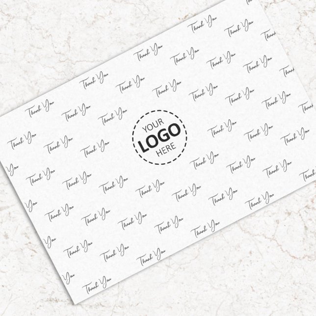 Papier Mousseline Motif de Merci de logo personnalisé (Créateur téléchargé)