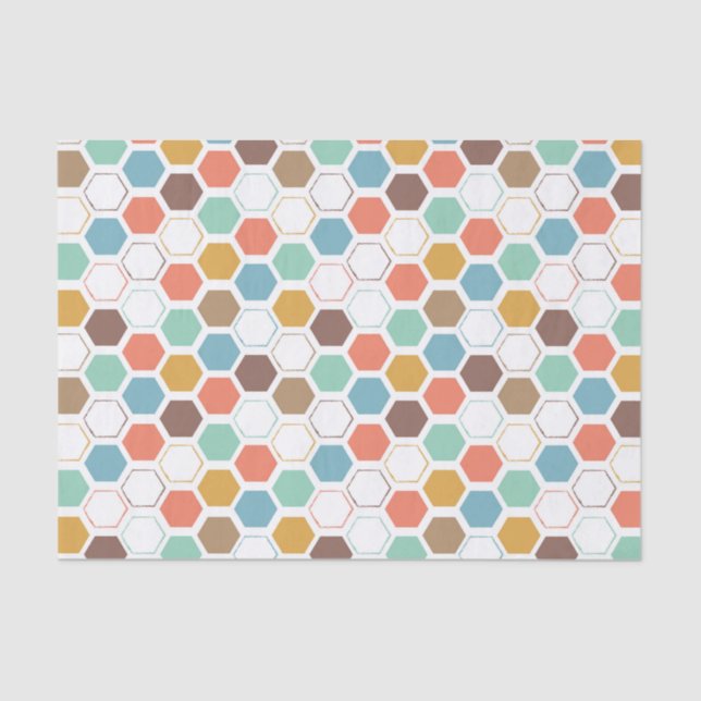 Papier Mousseline Motif de module de ruche d'abeille (Recto)