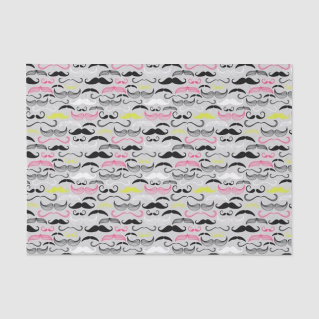 Papier Mousseline Motif de moustache, rétro style (Recto)