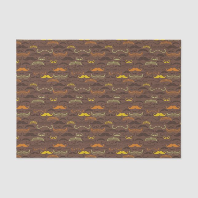 Papier Mousseline Motif de moustache, rétro style 5 (Recto)