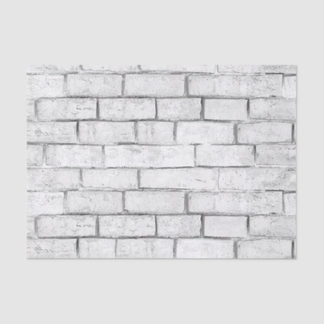 Papier Mousseline Motif de mur de briques blanches (Recto)