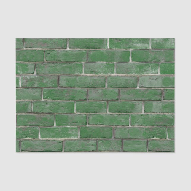 Papier Mousseline Motif de mur de briques vertes (Recto)