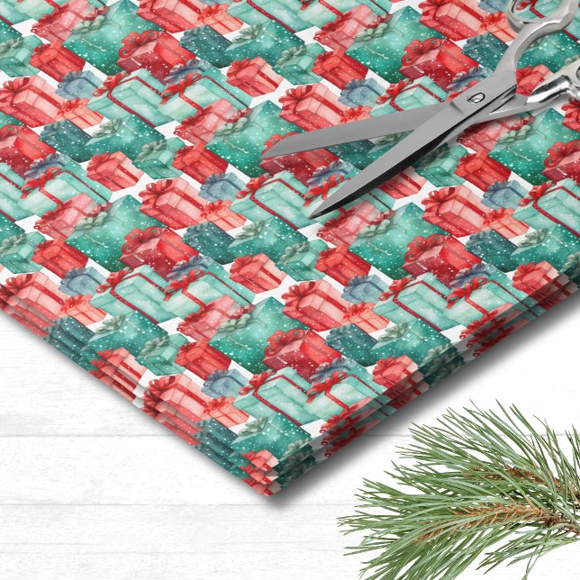 Papier Mousseline Motif de Noël (Classic Holiday Pattern Christmas Tissue Paper)