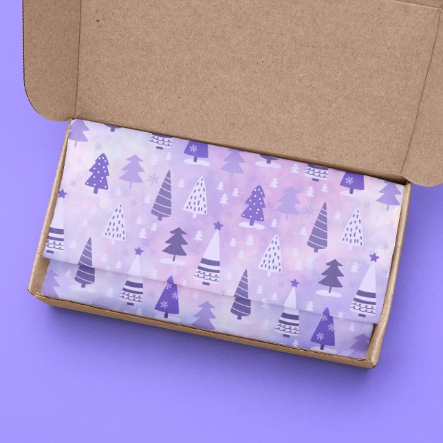 Papier Mousseline Motif de Noël de l'arbre pourpre (Créateur téléchargé)