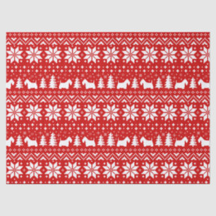 Papier Mousseline Motif de Noël de silhouettes de Terrier d'écossais