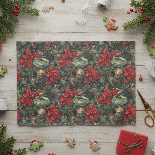 Papier Mousseline Motif de Noël de vacances Dinosaur (Créateur téléchargé)