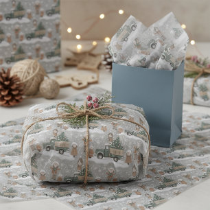 Papier Mousseline Motif de Noël Earth Tones #2 ID1009