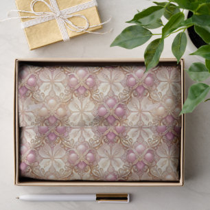 Papier Mousseline Motif de Noël en or rose #4 ID1009