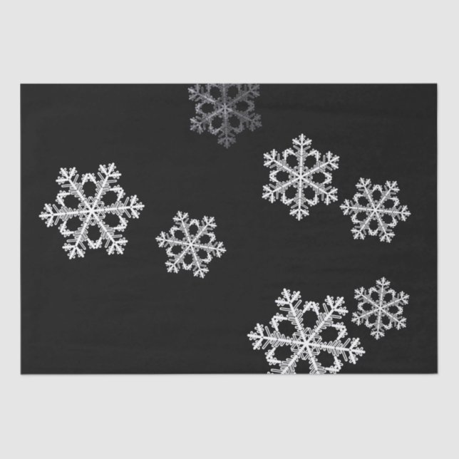 Papier Mousseline Motif de Noël minimaliste monochrome (Recto)