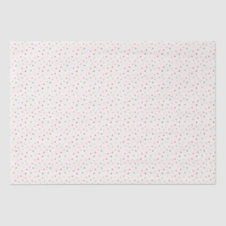 Papier Mousseline Motif de Noël Pois rouge, rose et vert