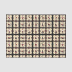Papier Mousseline Motif de Noël rétro