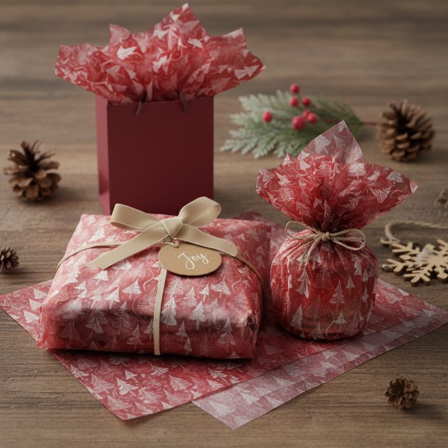 Papier Mousseline Motif de Noël rouge #6 ID1009 (Créateur téléchargé)