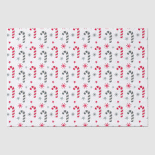 Papier Mousseline Motif de Noël rouge et blanc avec Sucres de canne