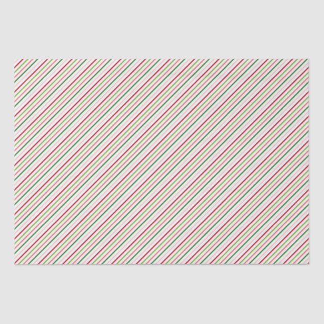 Papier Mousseline Motif de Noël rouge, rose et vert (Recto)