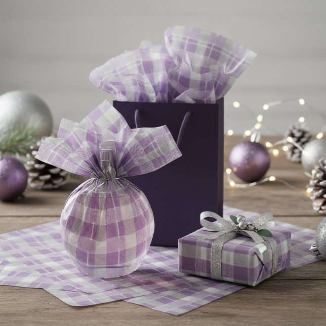 Papier Mousseline Motif de Noël Violet Vert #7 ID1009 (Créateur téléchargé)
