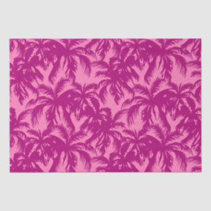 Papier Mousseline Motif de palme rose vif