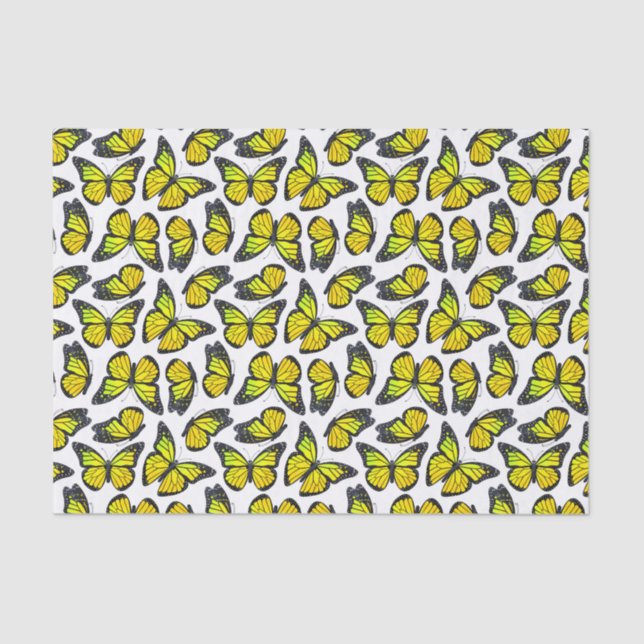 Papier Mousseline Motif de papillon jaune de monarque (Recto)