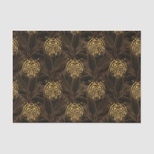 Papier Mousseline Motif de Parties scintillant d'or Jungle Tiger (Recto)