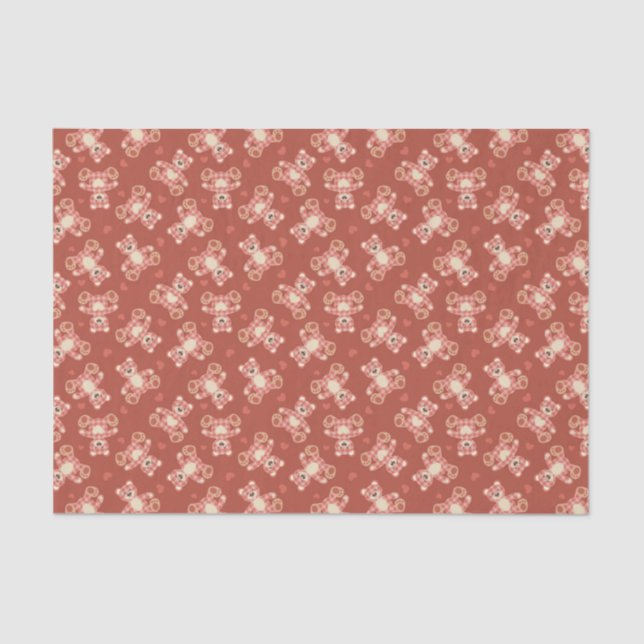 Papier Mousseline motif de patchwork d'ours (Recto)