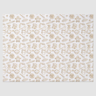 Papier Mousseline Motif de pâtisserie Festive Shimmerve Gold Christm