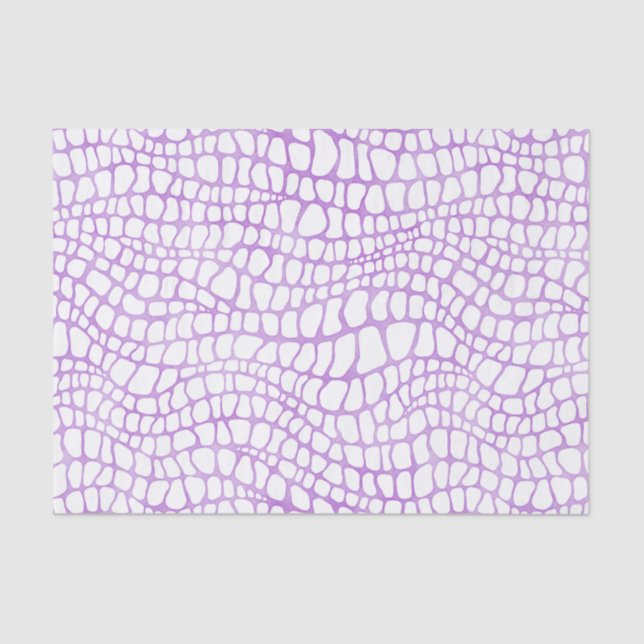 Papier Mousseline Motif de peau de crocodile blanc et violet (Recto)
