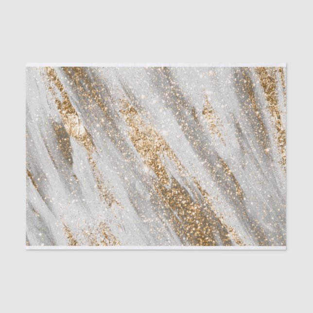 Papier Mousseline Motif de peinture or (Recto)
