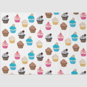 Papier Mousseline Motif de petits gâteaux colorés